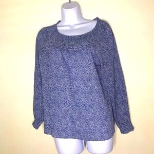 Christopher & Banks Dotty Two Tone Blouse